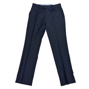 Tommy Hilfiger Mens TH Flex Ryland Modern Fit Plaid Dress Pants Navy Blue 30x30